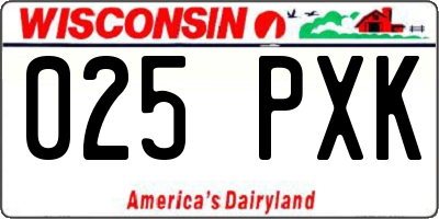 WI license plate 025PXK