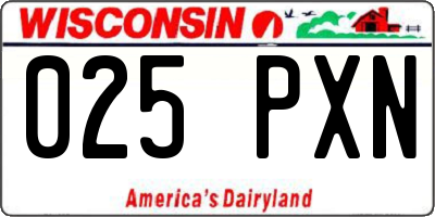 WI license plate 025PXN