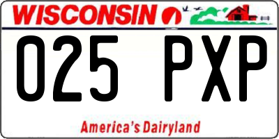 WI license plate 025PXP