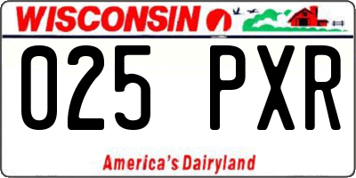WI license plate 025PXR