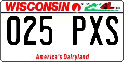 WI license plate 025PXS