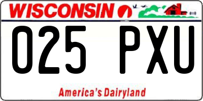 WI license plate 025PXU