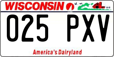 WI license plate 025PXV