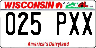 WI license plate 025PXX