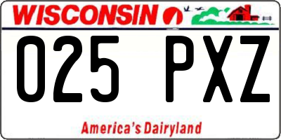 WI license plate 025PXZ