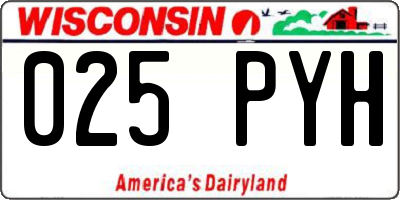 WI license plate 025PYH