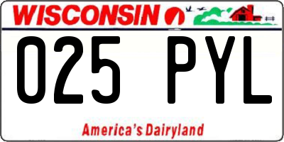 WI license plate 025PYL