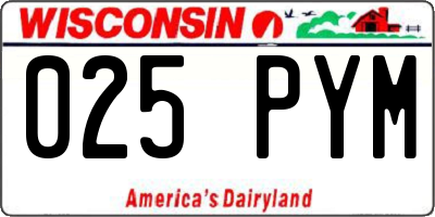 WI license plate 025PYM