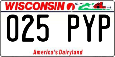 WI license plate 025PYP