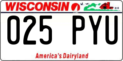 WI license plate 025PYU