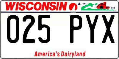 WI license plate 025PYX