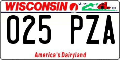 WI license plate 025PZA