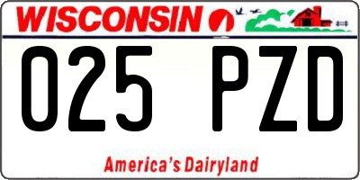 WI license plate 025PZD