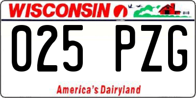WI license plate 025PZG