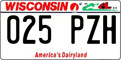 WI license plate 025PZH