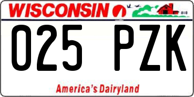 WI license plate 025PZK