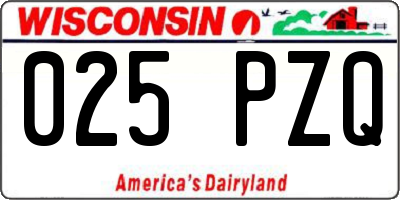 WI license plate 025PZQ