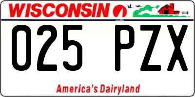 WI license plate 025PZX