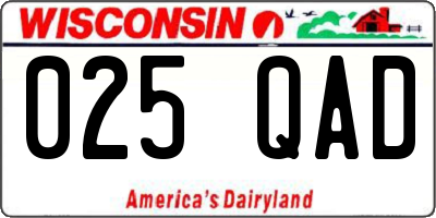 WI license plate 025QAD