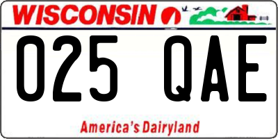 WI license plate 025QAE