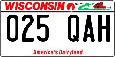 WI license plate 025QAH