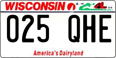 WI license plate 025QHE