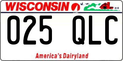 WI license plate 025QLC