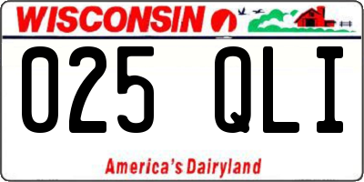 WI license plate 025QLI