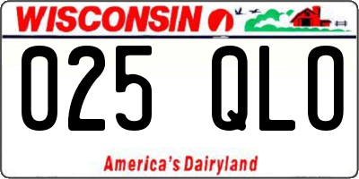 WI license plate 025QLO