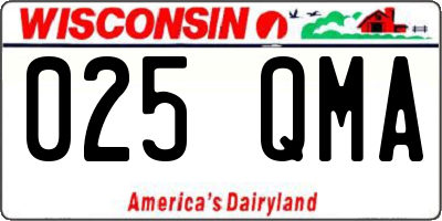 WI license plate 025QMA