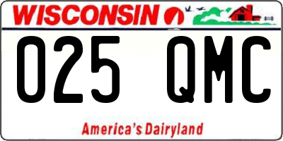 WI license plate 025QMC