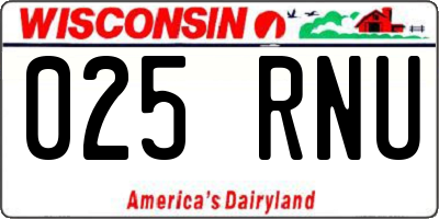 WI license plate 025RNU