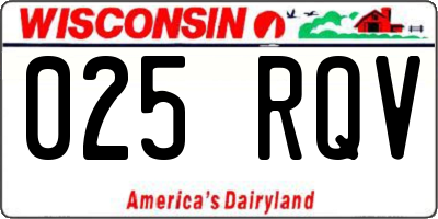 WI license plate 025RQV