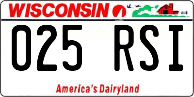 WI license plate 025RSI
