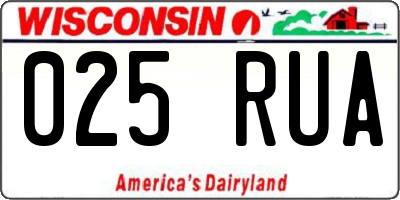 WI license plate 025RUA