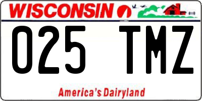 WI license plate 025TMZ