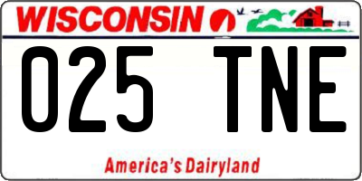 WI license plate 025TNE