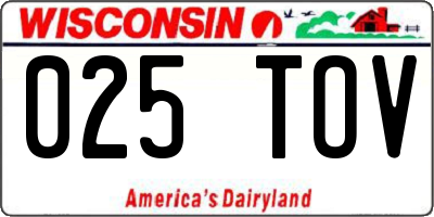 WI license plate 025TOV