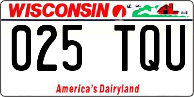 WI license plate 025TQU