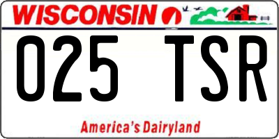 WI license plate 025TSR