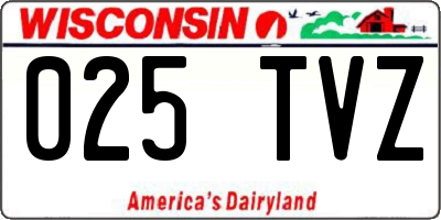 WI license plate 025TVZ