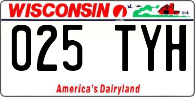 WI license plate 025TYH