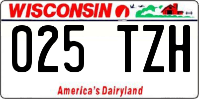 WI license plate 025TZH