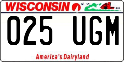 WI license plate 025UGM