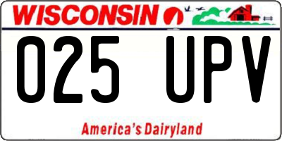 WI license plate 025UPV