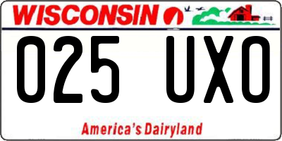 WI license plate 025UXO