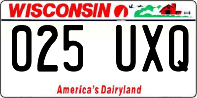 WI license plate 025UXQ