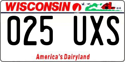 WI license plate 025UXS