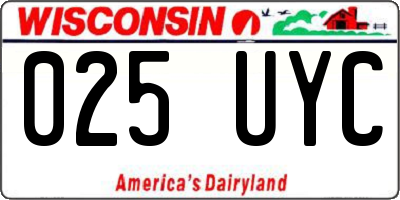 WI license plate 025UYC