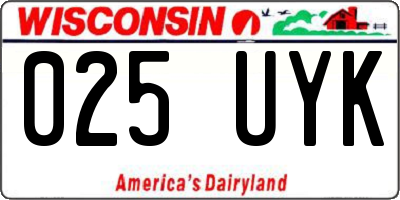 WI license plate 025UYK